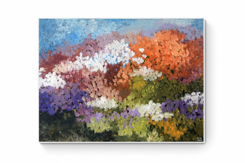 120x 90cm Sunny garden original painting on stretched canvas impressionism